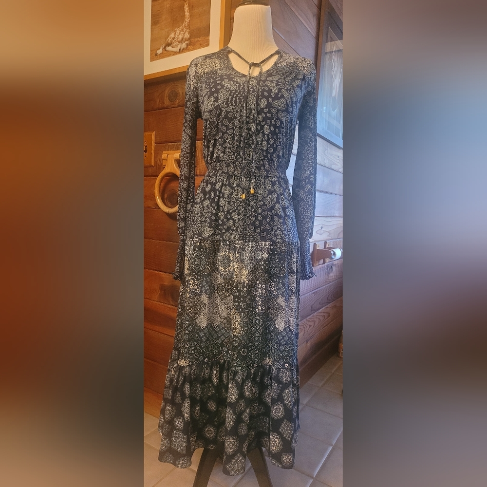 Michael Kors XS navy and sage green dress